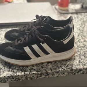 Adidas Black and White Sneakers- EUC - too small.